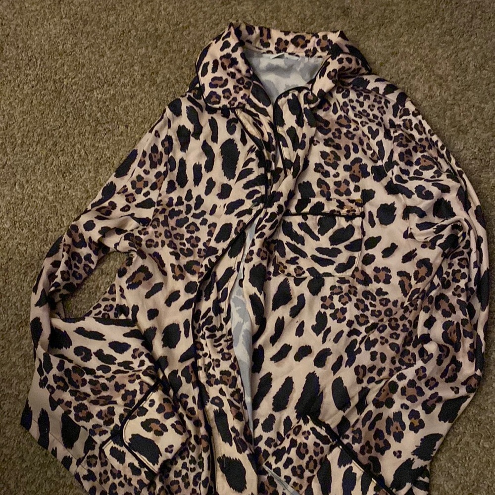 Cheetah print pajama shirt